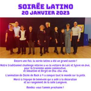 RETOUR SUR LA SOIRÉE LATINO DU 20 janvier 2023