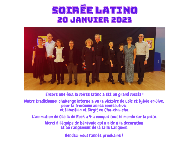 You are currently viewing RETOUR SUR LA SOIRÉE LATINO DU 20 janvier 2023